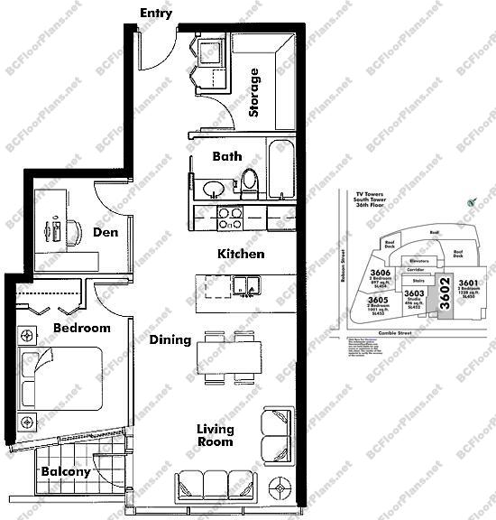 Floor Plan 3602 233 Robson Street
