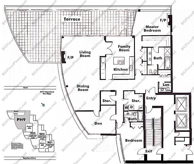 Floor Plan PH9 1717 Bayshore Drive