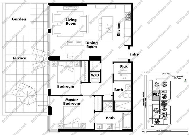 Floor Plan 905 1616 Columbia