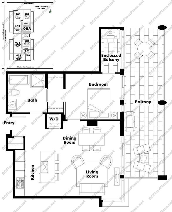 Floor Plan 908 1616 Columbia