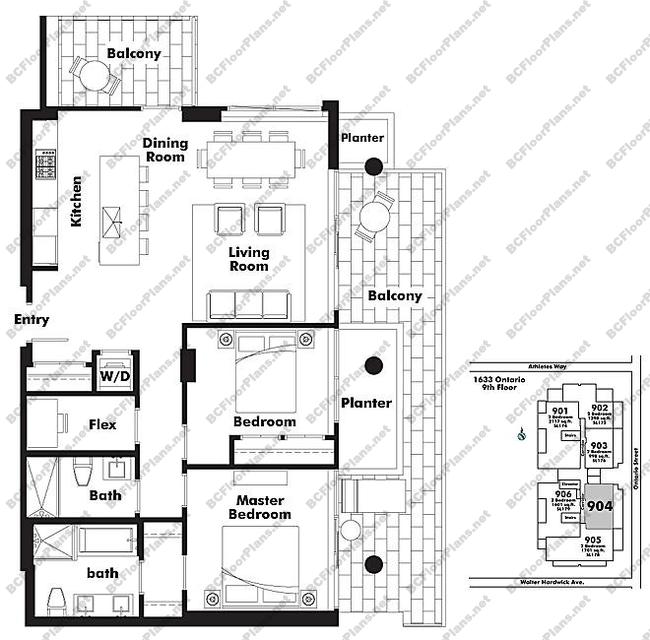 Floor Plan 904 1633 Ontario
