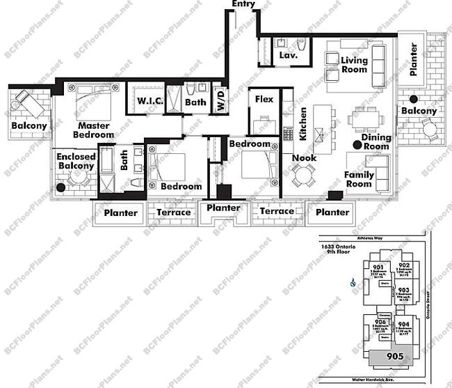 Floor Plan 905 1633 Ontario