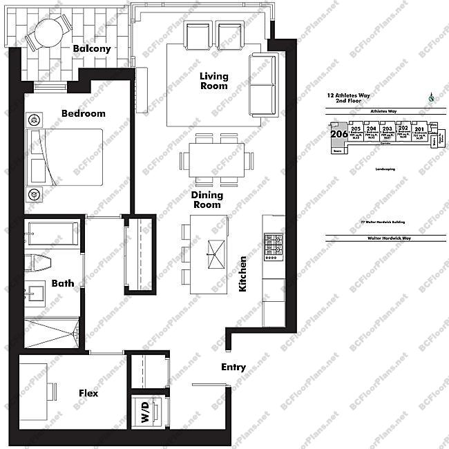 Floor Plan 206 12 Athletes Way