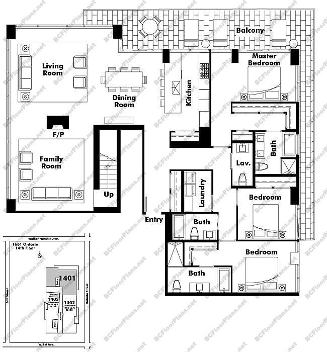 Floor Plan 1401 1661 Ontario