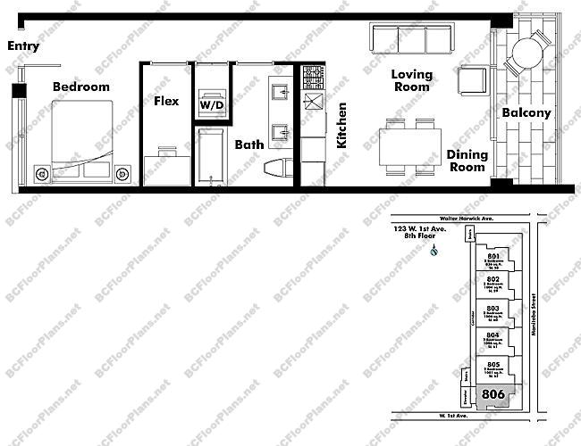 Floor Plan 806 123 W. 1st Ave.