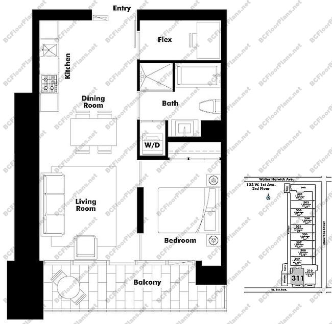 Floor Plan 311 123 W. 1st Ave.